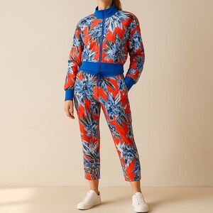 Nike Red and Blue Hyper Floral Track Suit Set Pants & Sweater